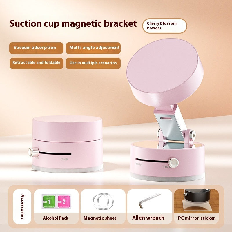 Foldable Magnetic Vacuum Car Phone Holder – Strong Suction Cup Mount for Dashboard, Mirror & Glass | Hands-Free Universal Stand