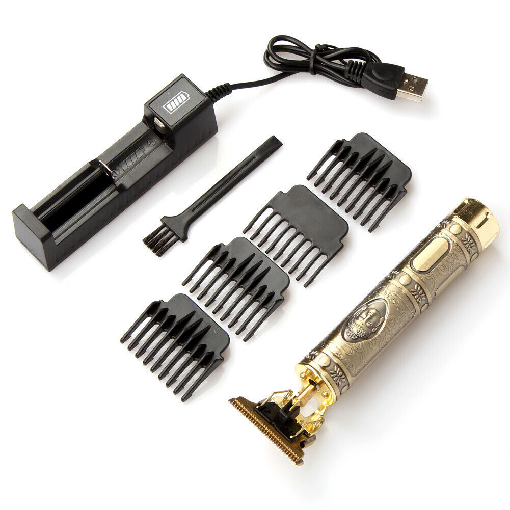 Professional Cordless Hair & Beard Trimmer – USB Rechargeable T-Blade Clipper for Men | Zero-Gap Lineups & Detail Shaving