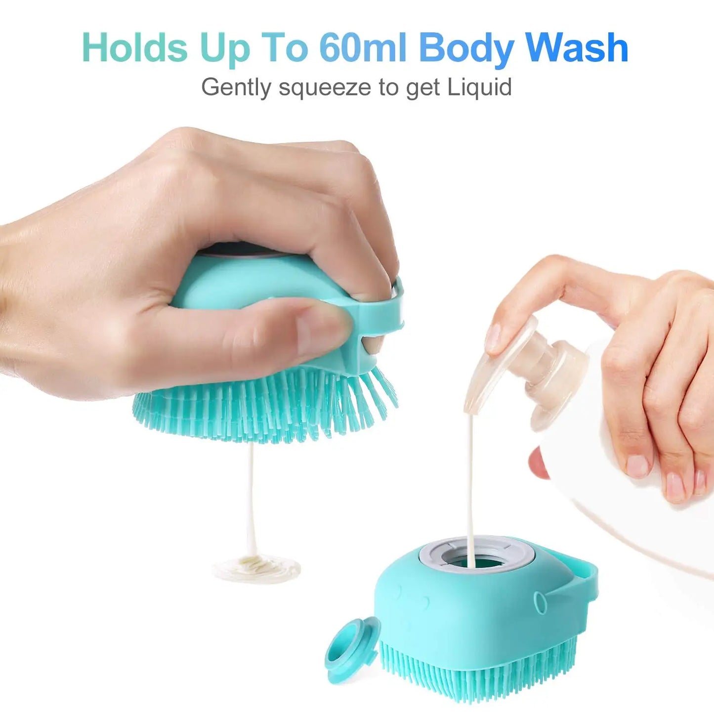 2-in-1 Silicone Pet Shampoo Brush & Massager | Dog & Cat Bath Scrubber