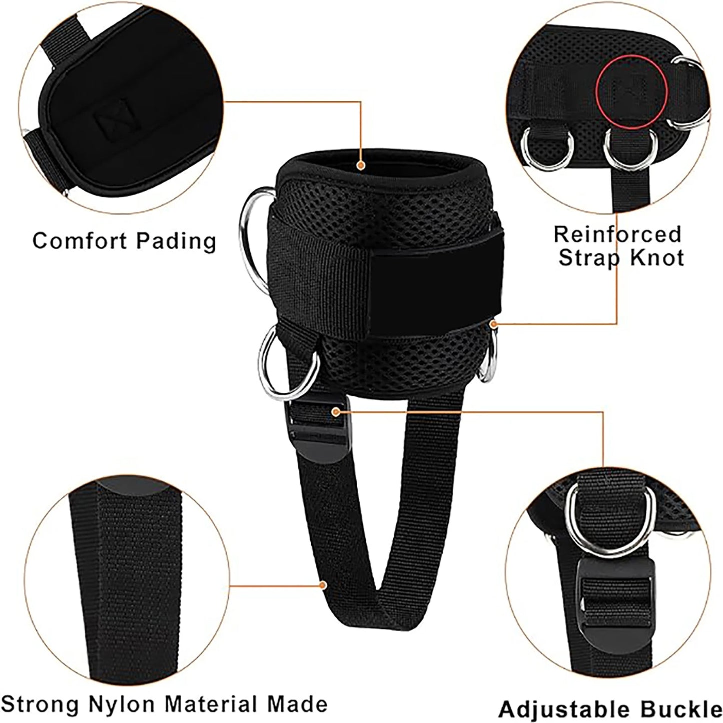 Adjustable Ankle Straps Resistance Bands for Glutes & Leg Workout – Home & Gym Fitness Equipment for Men & Women