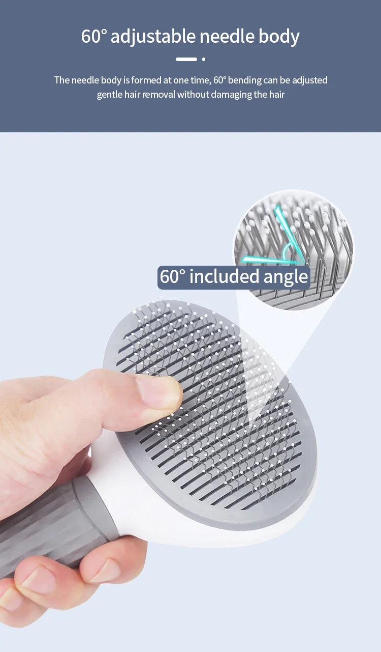Self-Cleaning Pet Grooming Brush – Stainless Steel Comb for Cats & Dogs