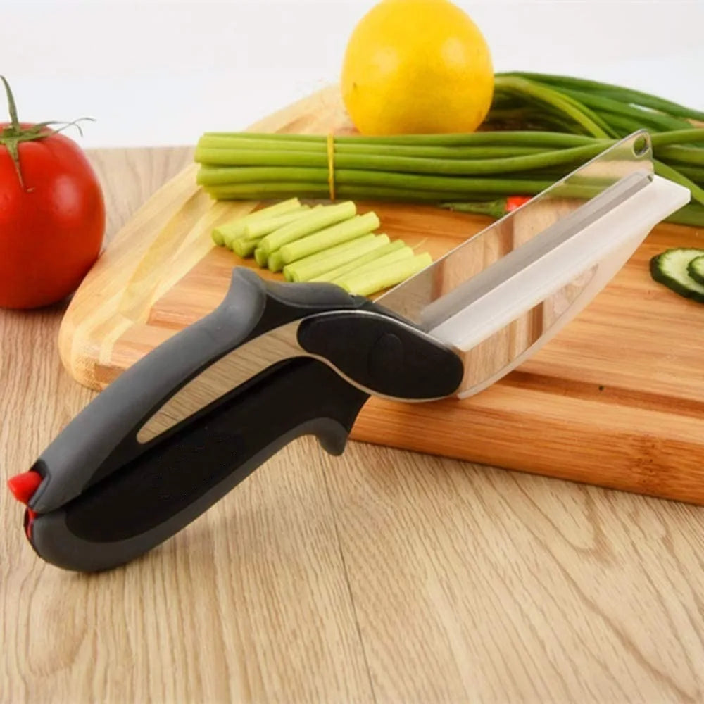 2-in-1 Clever Kitchen Scissors with Cutting Board – Spring & Circlip Models