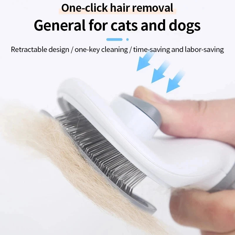 Self-Cleaning Pet Grooming Brush – Stainless Steel Comb for Cats & Dogs