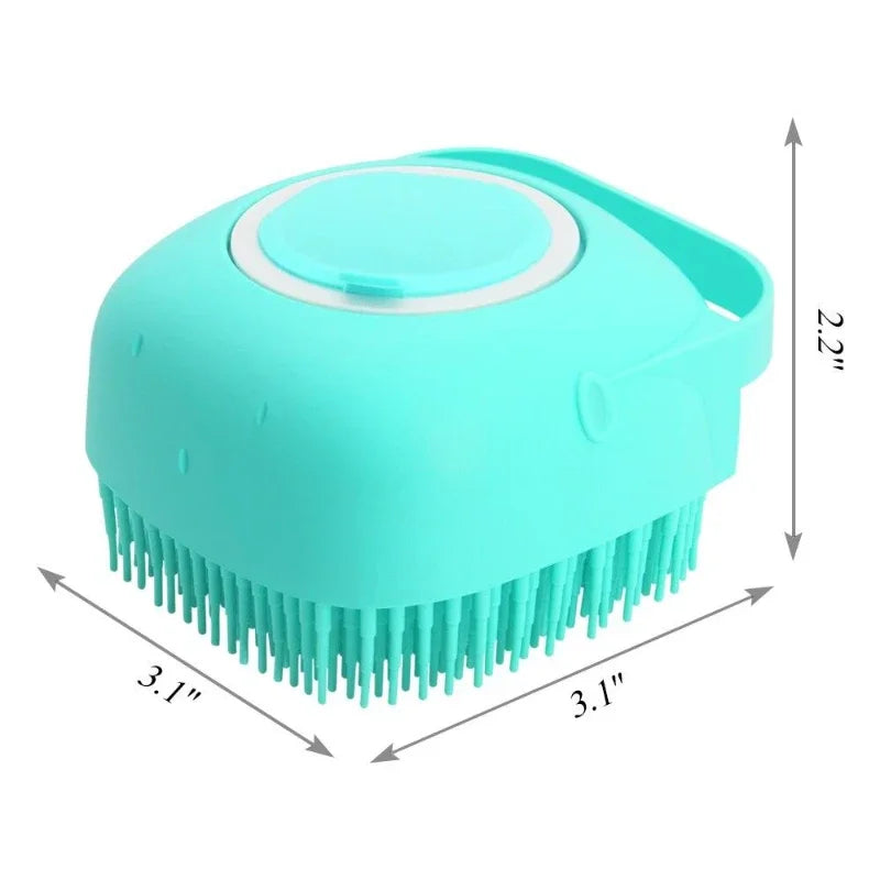 2-in-1 Silicone Pet Shampoo Brush & Massager | Dog & Cat Bath Scrubber