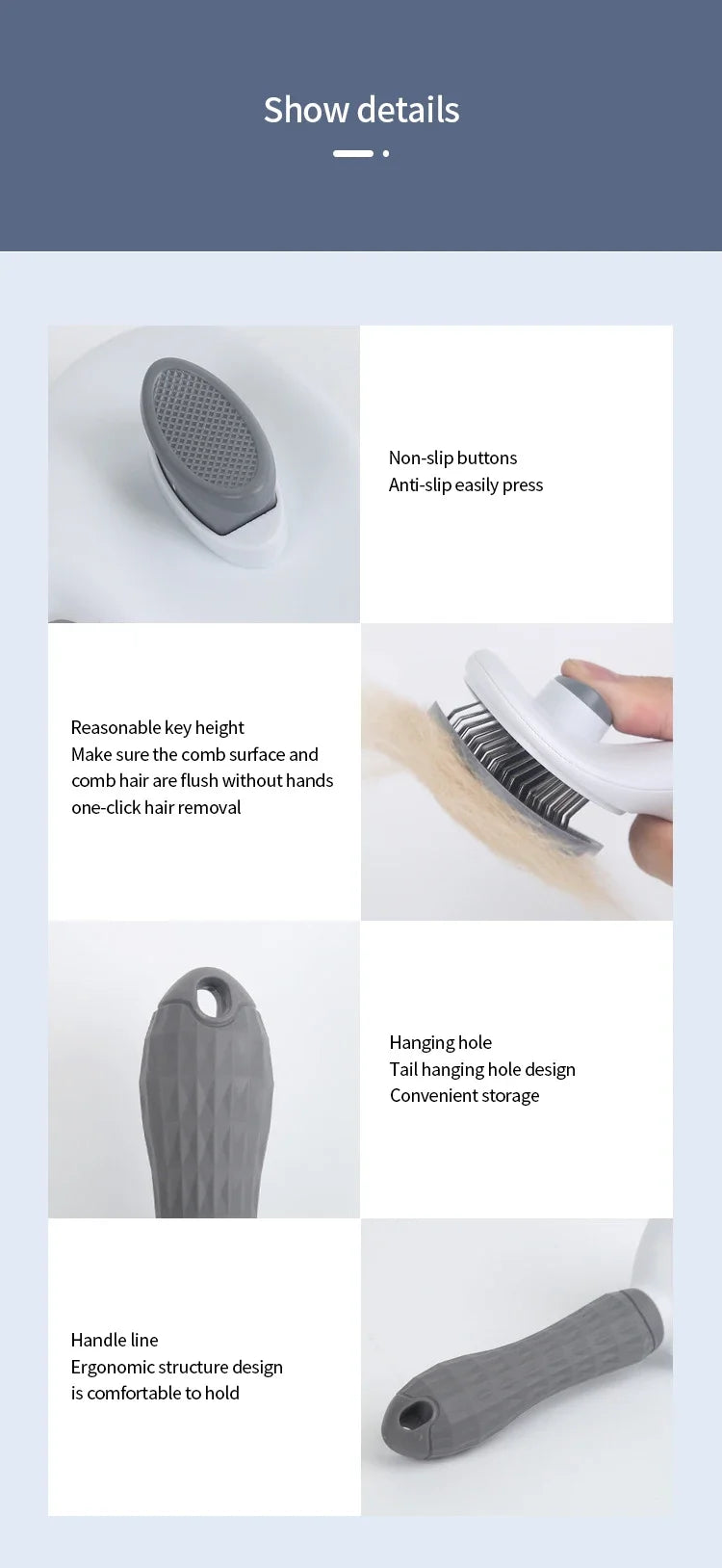 Self-Cleaning Pet Grooming Brush – Stainless Steel Comb for Cats & Dogs