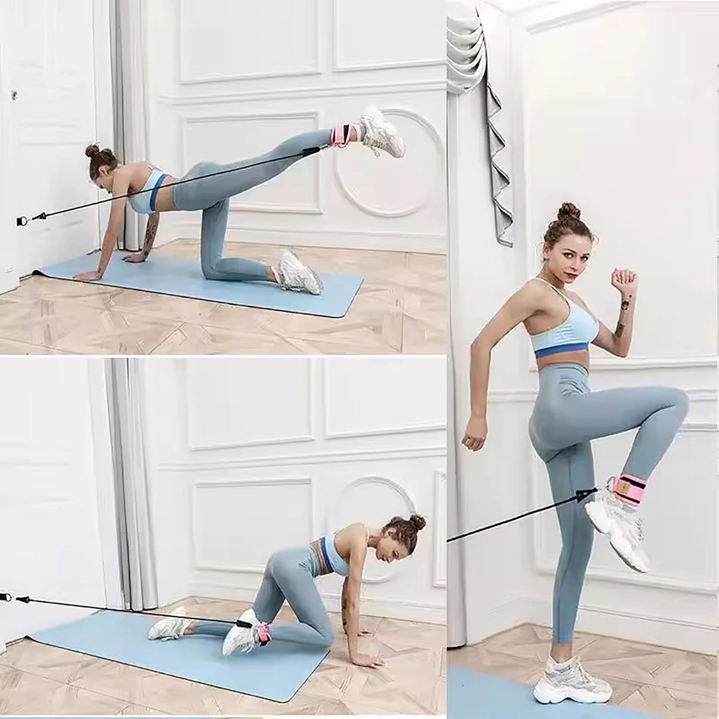 Adjustable Ankle Straps Resistance Bands for Glutes & Leg Workout – Home & Gym Fitness Equipment for Men & Women
