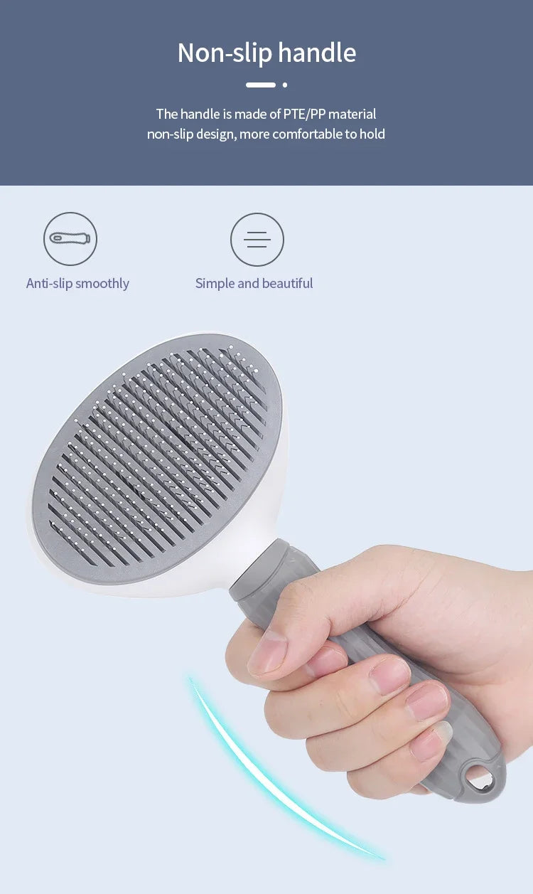 Self-Cleaning Pet Grooming Brush – Stainless Steel Comb for Cats & Dogs