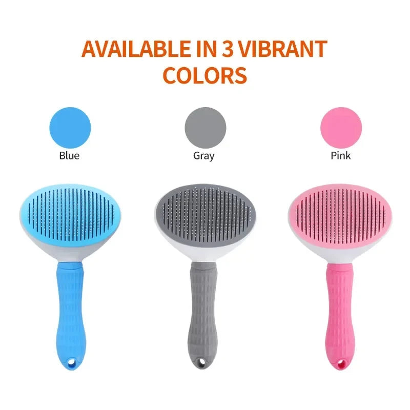 Self-Cleaning Pet Grooming Brush – Stainless Steel Comb for Cats & Dogs