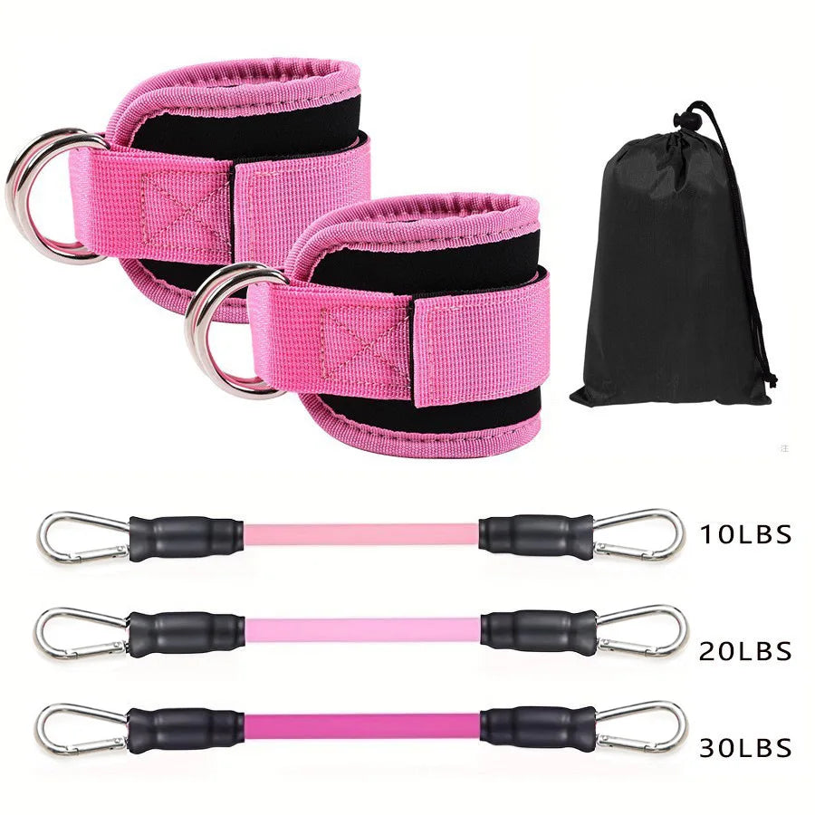 Adjustable Ankle Straps Resistance Bands for Glutes & Leg Workout – Home & Gym Fitness Equipment for Men & Women