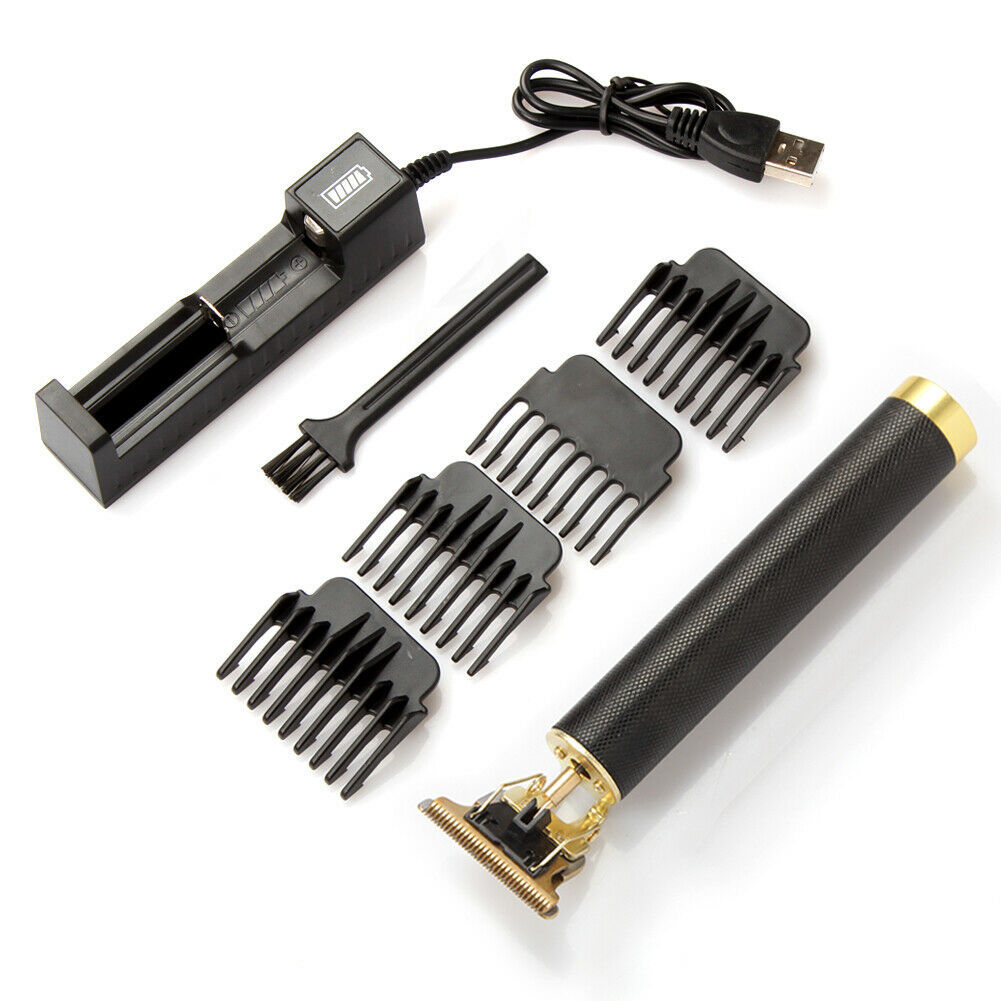 Professional Cordless Hair & Beard Trimmer – USB Rechargeable T-Blade Clipper for Men | Zero-Gap Lineups & Detail Shaving