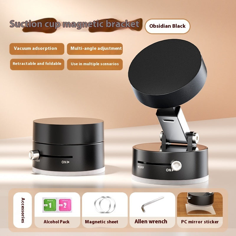 Foldable Magnetic Vacuum Car Phone Holder – Strong Suction Cup Mount for Dashboard, Mirror & Glass | Hands-Free Universal Stand