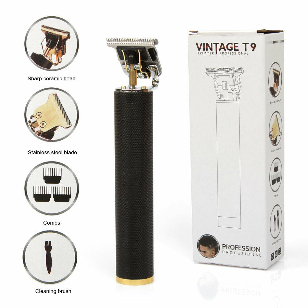 Professional Cordless Hair & Beard Trimmer – USB Rechargeable T-Blade Clipper for Men | Zero-Gap Lineups & Detail Shaving
