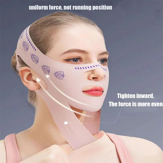 V-Shaped Face Sculpting Sleep Mask – Reusable Double Chin Reducer & Jawline Lifting Strap | Anti-Aging Slimming Band for Men & Women