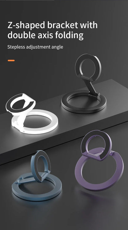 MagSafe-Compatible Magnetic Ring Phone Holder – 360° Rotating Stand & Grip for iPhone & Android