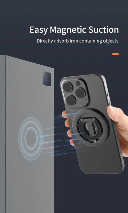 MagSafe-Compatible Magnetic Ring Phone Holder – 360° Rotating Stand & Grip for iPhone & Android