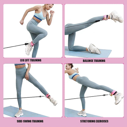 Adjustable Ankle Straps Resistance Bands for Glutes & Leg Workout – Home & Gym Fitness Equipment for Men & Women