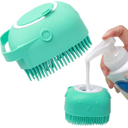 2-in-1 Silicone Pet Shampoo Brush & Massager | Dog & Cat Bath Scrubber