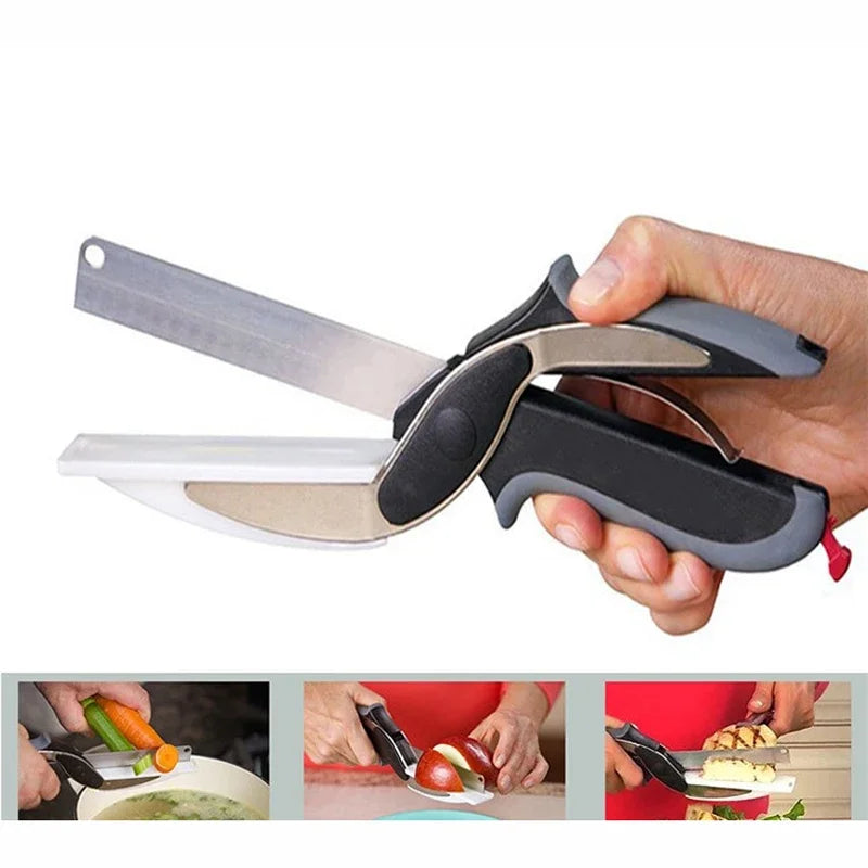2-in-1 Clever Kitchen Scissors with Cutting Board – Spring & Circlip Models