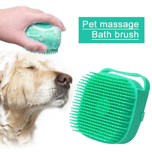 2-in-1 Silicone Pet Shampoo Brush & Massager | Dog & Cat Bath Scrubber