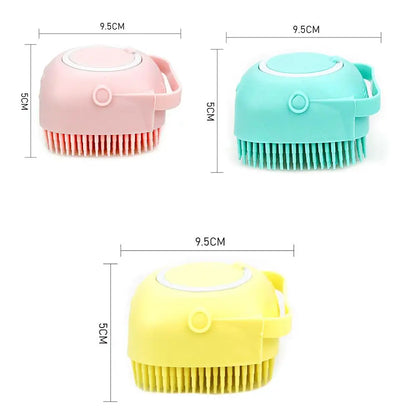 2-in-1 Silicone Pet Shampoo Brush & Massager | Dog & Cat Bath Scrubber