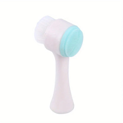 Gentle Silicone Facial Cleansing Brush – Dual-Sided Manual Pore Exfoliator for All Skin Type