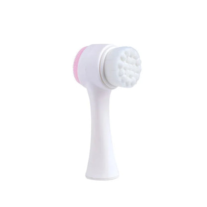 Gentle Silicone Facial Cleansing Brush – Dual-Sided Manual Pore Exfoliator for All Skin Type