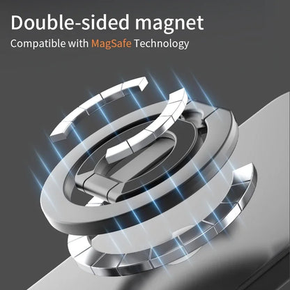 MagSafe-Compatible Magnetic Ring Phone Holder – 360° Rotating Stand & Grip for iPhone & Android
