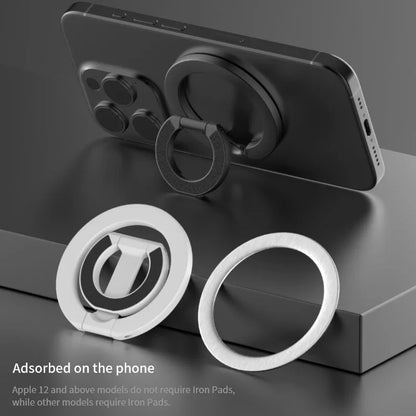 MagSafe-Compatible Magnetic Ring Phone Holder – 360° Rotating Stand & Grip for iPhone & Android