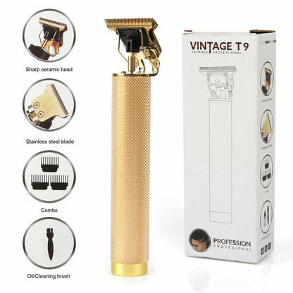 Professional Cordless Hair & Beard Trimmer – USB Rechargeable T-Blade Clipper for Men | Zero-Gap Lineups & Detail Shaving