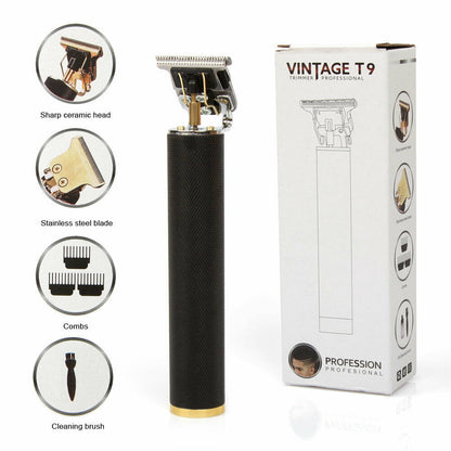 Professional Cordless Hair & Beard Trimmer – USB Rechargeable T-Blade Clipper for Men | Zero-Gap Lineups & Detail Shaving